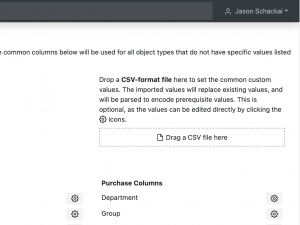 drag and drop CSV here